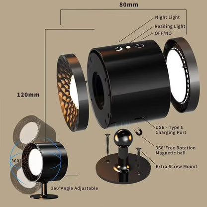 LumaFlex 360 LED Double Head Wall Lamp – Wireless Touch & Remote Light